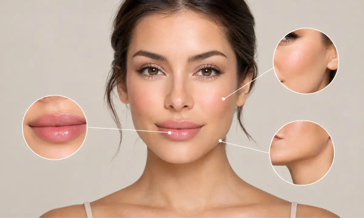 Dermal fillers in Canonsburg, PA for lips, cheeks, and jawline to enhance facial volume and definition at Ethereal Skin Medical Spa.